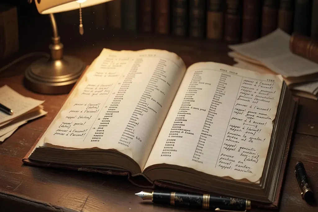 Dictionnaire russe-français annoté à la main