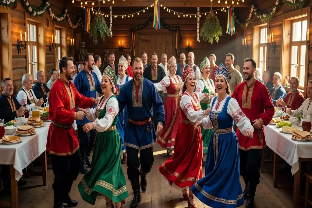 Danse folklorique russe lors d’un mariage traditionnel