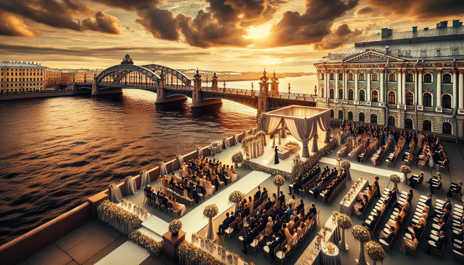 Mariage a Saint-Petersbourg avec vue sur la Neva