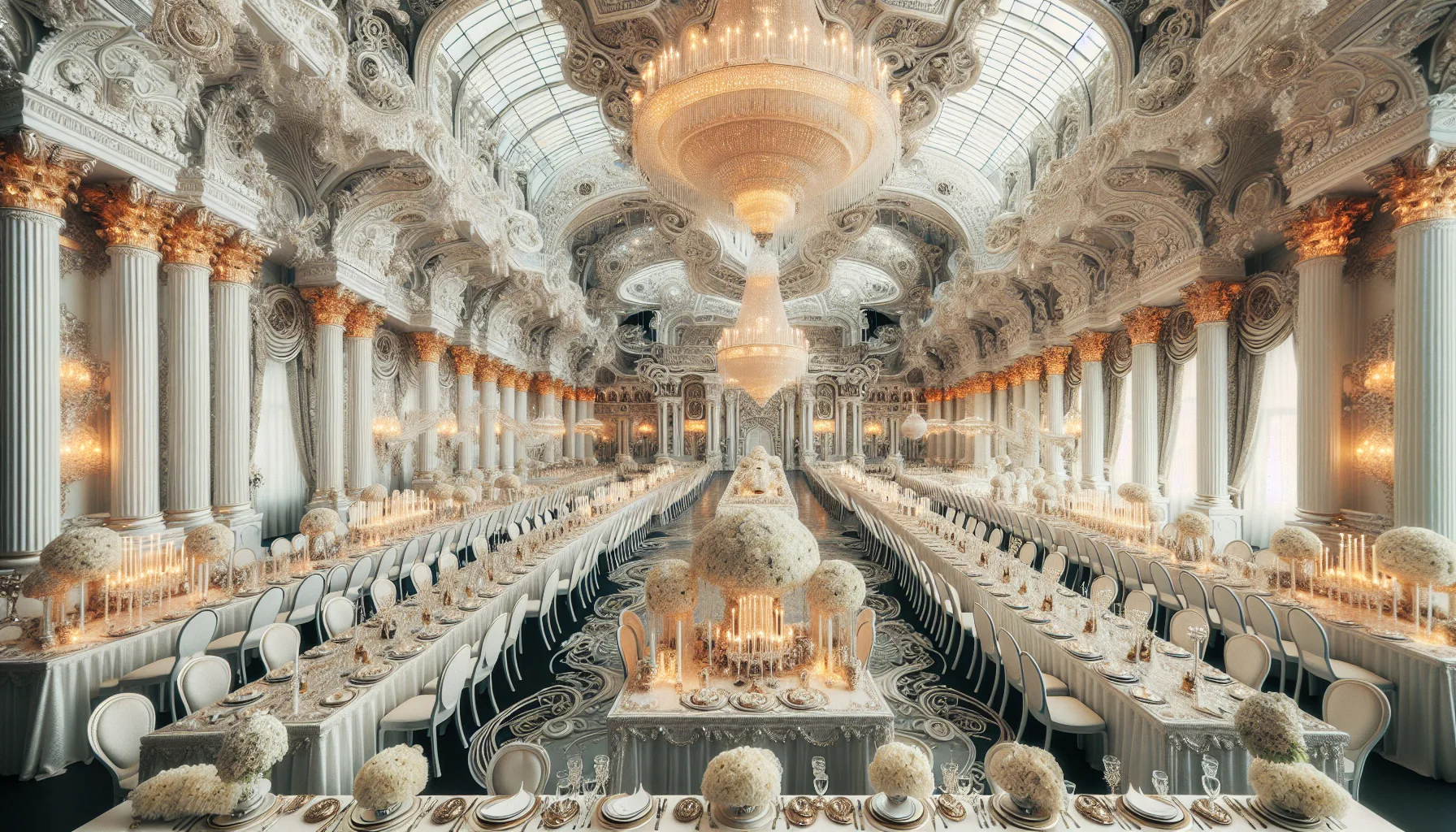 Salle de banquet pour un mariage luxueux en Russie