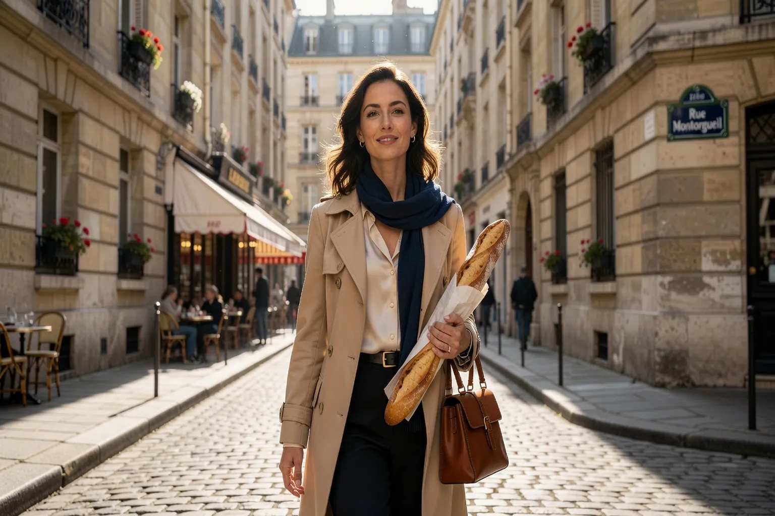 Femme russe dans un quartier parisien, intégrée dans la vie quotidienne française